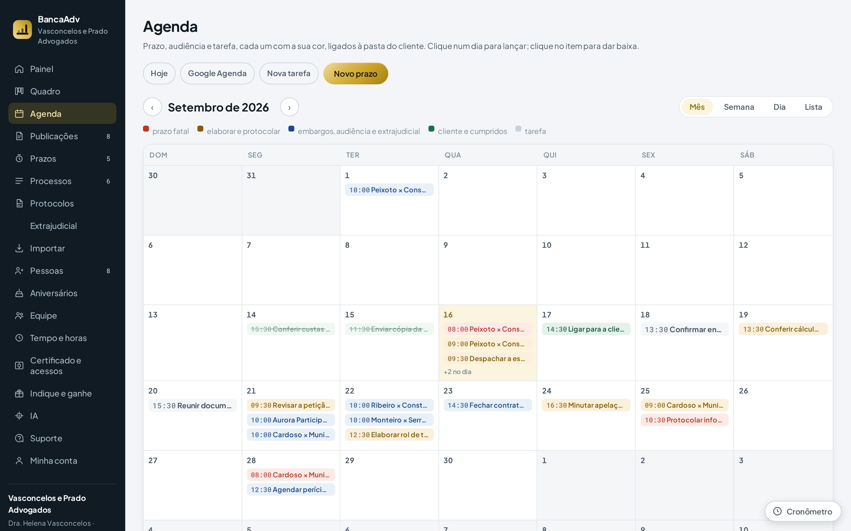 Agenda no BancaAdv